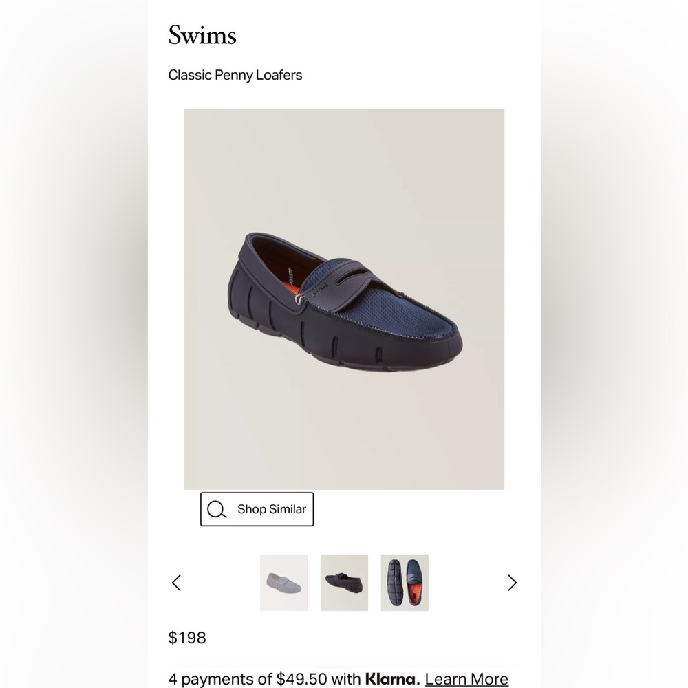 Swims Classic Penny Loafers in Navy Blue